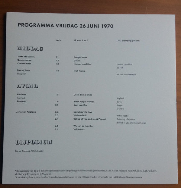Various : 1970-2020 Kralingen Holland Pop Festival Fifty Up (4xLP, Comp, box + 7" + DVD-V, PAL, Inc)