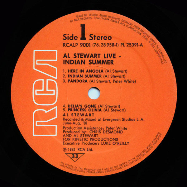 Al Stewart : Live Indian Summer (2xLP, Album)