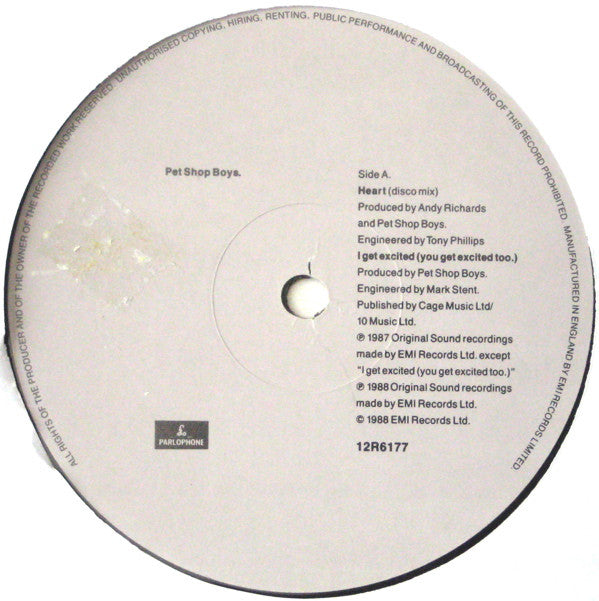 Pet Shop Boys : Heart (12", Single, Chr)