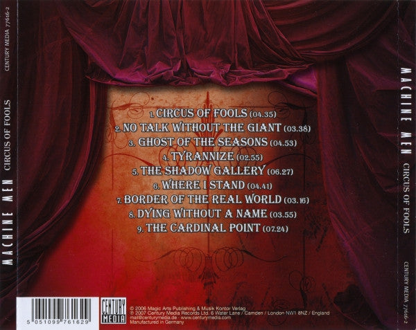 Machine Men : Circus Of Fools (CD, Album)