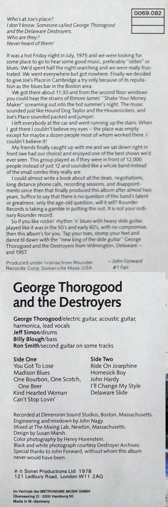 George Thorogood And The Destroyers* : George Thorogood And The Destroyers (LP, Album)