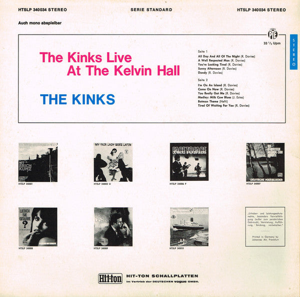 The Kinks : Live At The Kelvin Hall (LP, Album)