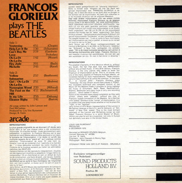 François Glorieux : François Glorieux Plays The Beatles (LP, Album)