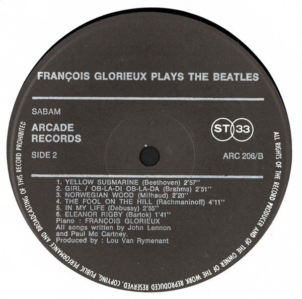 François Glorieux : François Glorieux Plays The Beatles (LP, Album)
