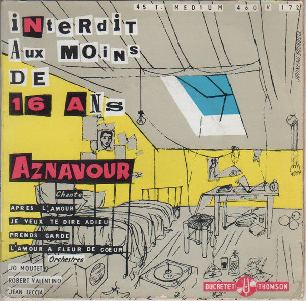 Aznavour* : Interdit Aux Moins De 16 Ans (7", EP, RE)