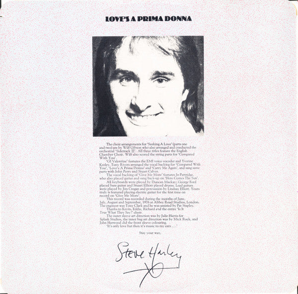 Steve Harley And Cockney Rebel* : Love's A Prima Donna (LP, Album)