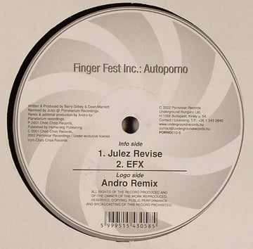 Finger Fest Inc. : Autoporno (12")