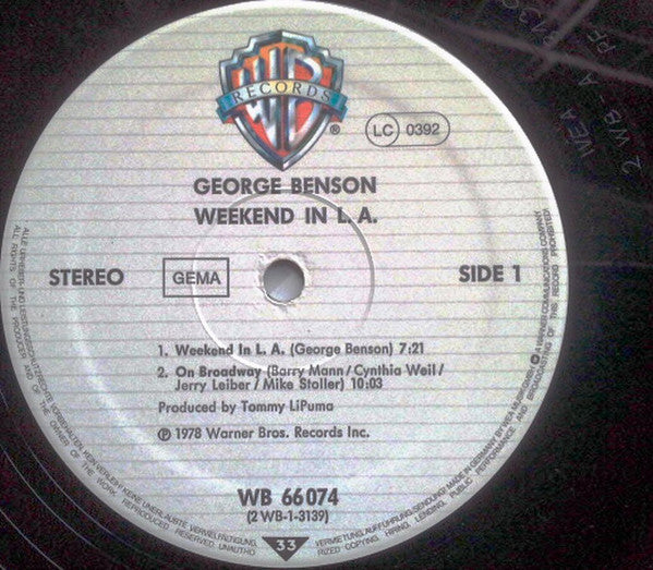 George Benson : Weekend In L.A. (2xLP, Album, RE, Gat)