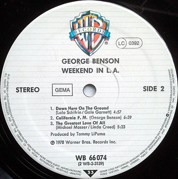 George Benson : Weekend In L.A. (2xLP, Album, RE, Gat)
