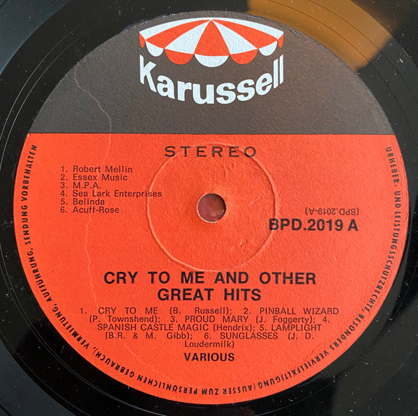 Various : Cry To Me (LP, Comp)
