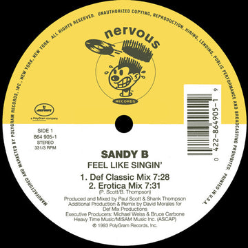 Sandy B : Feel Like Singin' (12")