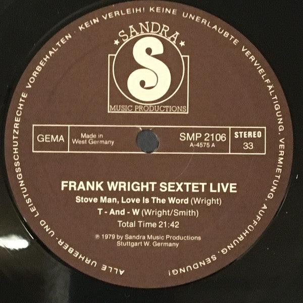 Frank Wright Sextet : Stove Man, Love Is The Word (LP, Album)