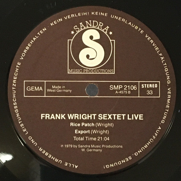 Frank Wright Sextet : Stove Man, Love Is The Word (LP, Album)