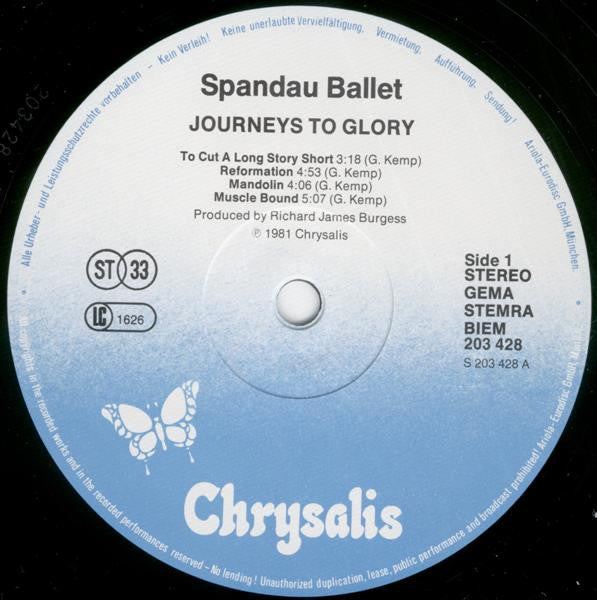 Spandau Ballet : Journeys To Glory (LP, Album)