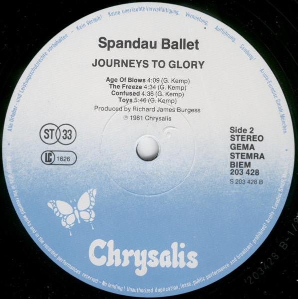 Spandau Ballet : Journeys To Glory (LP, Album)
