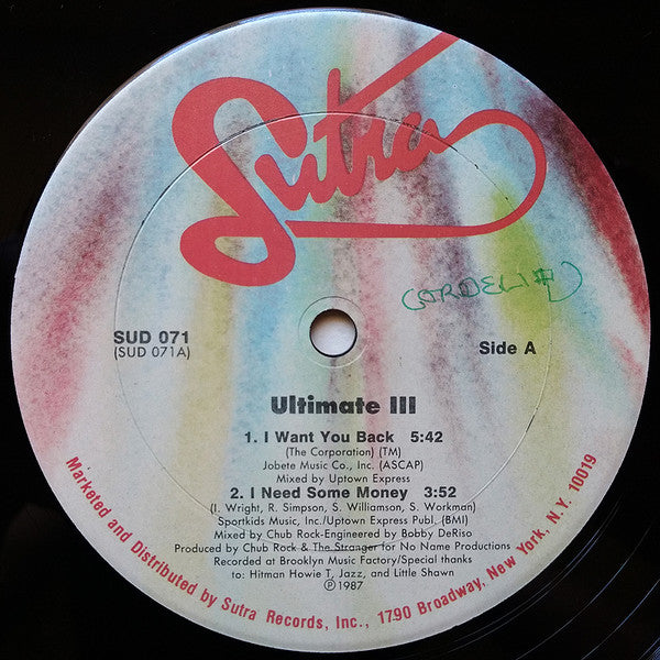 Ultimate 3 MC's : I Want You Back (12")