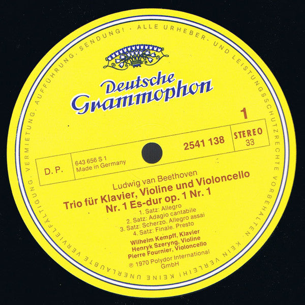 Ludwig van Beethoven - Wilhelm Kempff, Henryk Szeryng, Pierre Fournier : Die Klaviertrios (4xLP + Box, Comp)