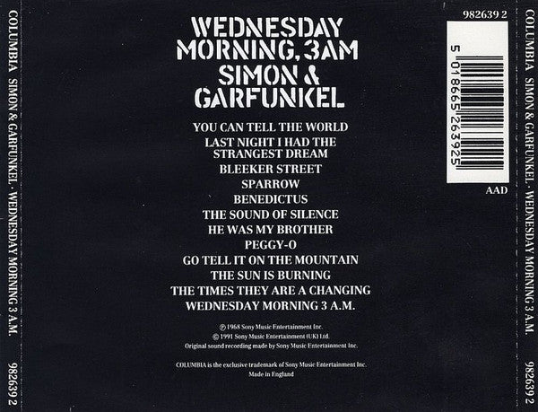 Simon & Garfunkel : Wednesday Morning, 3 A.M. (CD, Album, RE)