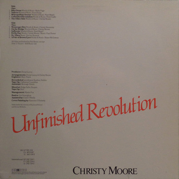 Christy Moore : Unfinished Revolution (LP, Album)