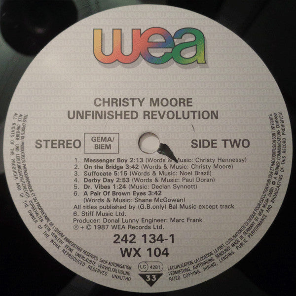 Christy Moore : Unfinished Revolution (LP, Album)