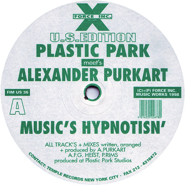 Plastic Park Meets Alexander Purkart : Music's Hypnotisn' (12")