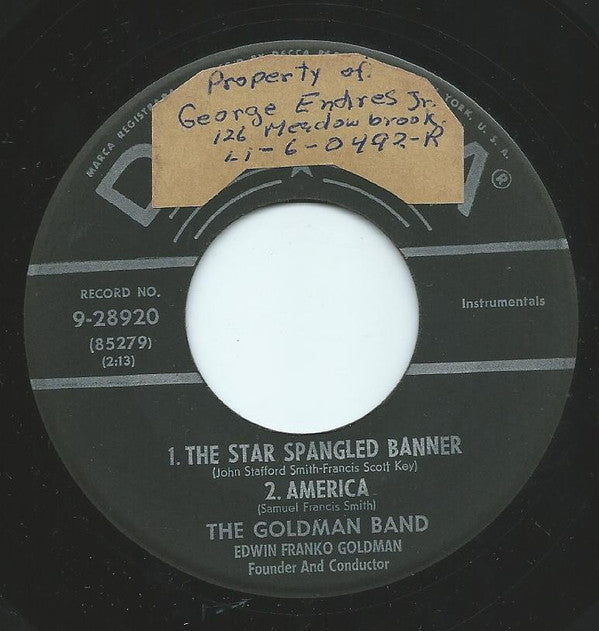 The Goldman Band : The Star Spangled Banner (7")