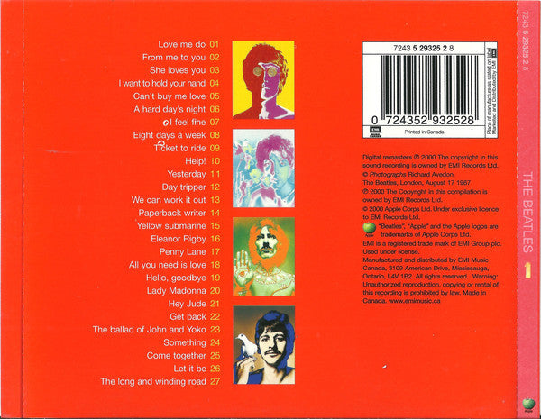 The Beatles : 1 (CD, Comp, Mono, RM, RP)