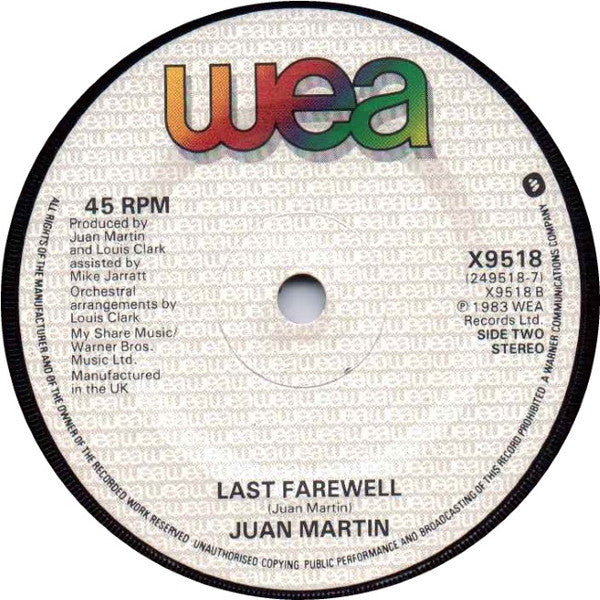 Juan Martin With Royal Philharmonic Orchestra : Love Theme From The Thorn Birds (7", Single, Pap)