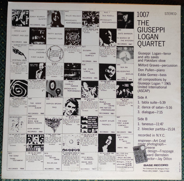 The Giuseppi Logan Quartet : The Giuseppi Logan Quartet (LP, Album)