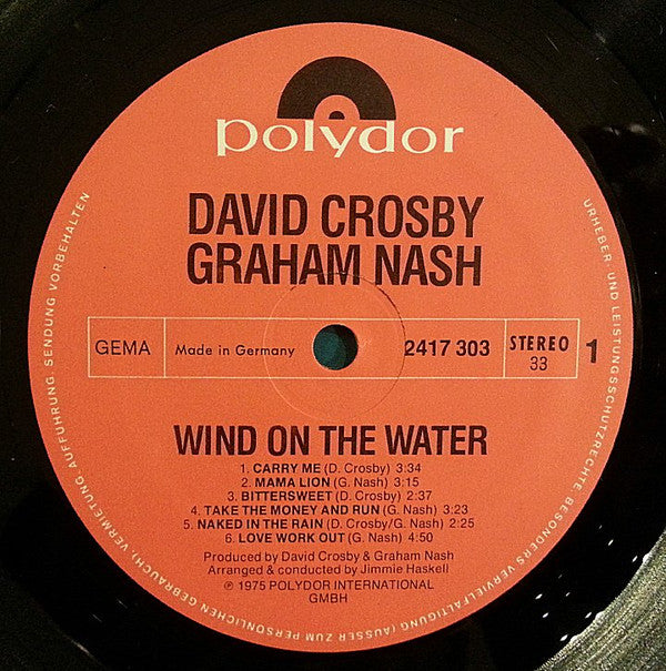 Crosby & Nash : Wind On The Water (LP, Album)
