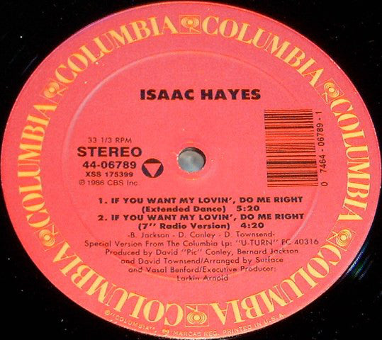 Isaac Hayes : If You Want My Lovin', Do Me Right (12")