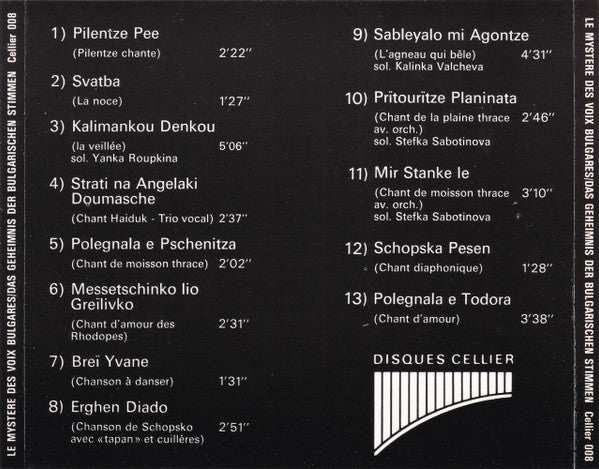Marcel Cellier Présente Le Mystère Des Voix Bulgares : Le Mystère Des Voix Bulgares/Das Geheimnis Der Bulgarischen Stimmen (Volume 1) (CD, Album)