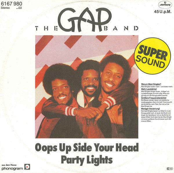 The Gap Band : Oops Up Side Your Head / Party Lights (12", Maxi)