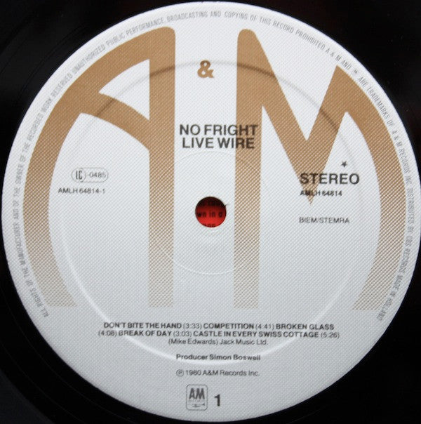 Live Wire (3) : No Fright (LP, Album)