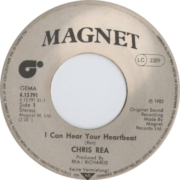 Chris Rea : I Can Hear Your Heartbeat - Remixed Version (7", Single)