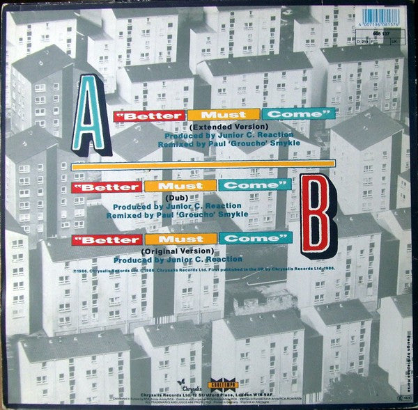 Junior C. Reaction : Better Must Come (12", Maxi)