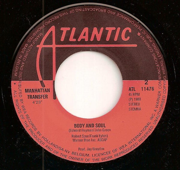 The Manhattan Transfer : Twilight Zone / Twilight Tone (7", Single)