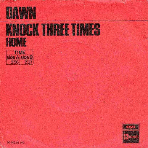 Dawn (5) : Knock Three Times (7", Single, Red)