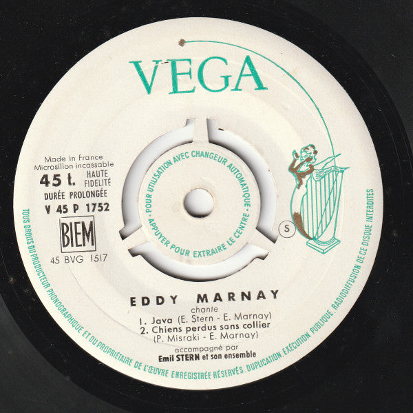 Eddy Marnay : Java / Chiens Perdus Sans Collier / S'aimer D'amour / Guinguettes (7", EP)