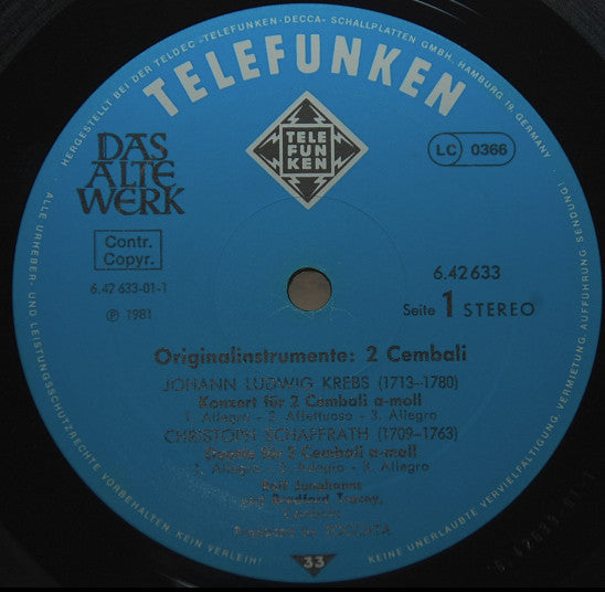 Rolf Junghanns • Bradford Tracey : 2 Cembali • Harpsichords (LP, Album, Blu)