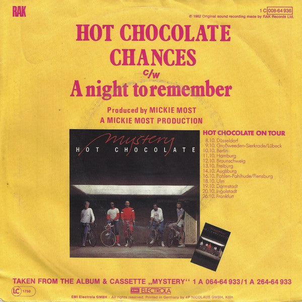 Hot Chocolate : Chances (7", Single)