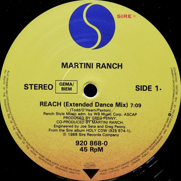 Martini Ranch : Reach (12")