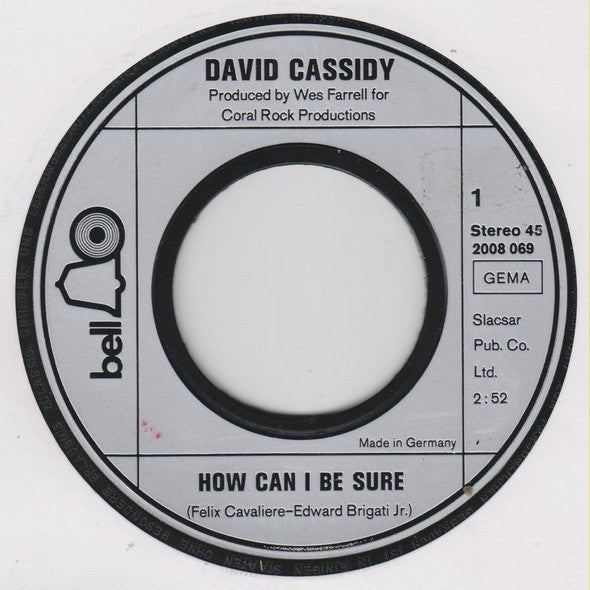 David Cassidy : How Can I Be Sure (7", Single)