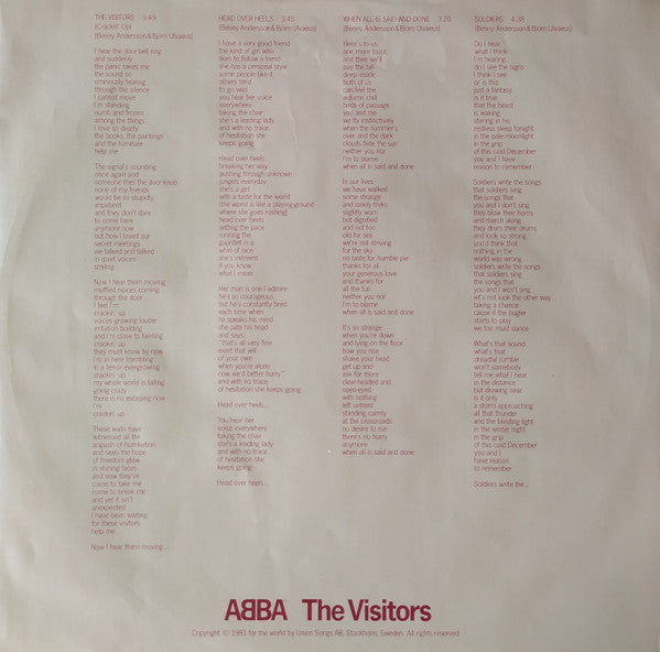ABBA : The Visitors (LP, Album)