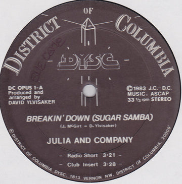 Julia And Company : Breakin' Down (Sugar Samba) (12")