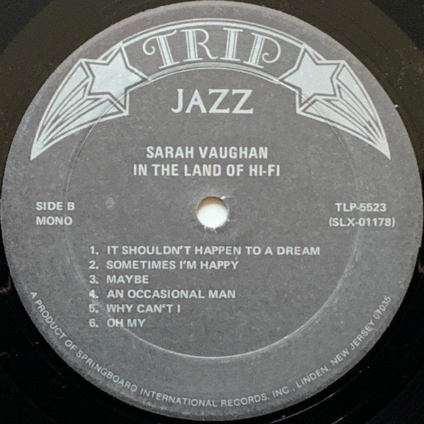Sarah Vaughan : In The Land Of Hi-Fi (LP, Album, Mono, RE)