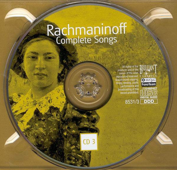 Sergei Vasilyevich Rachmaninoff : Complete Songs (3xCD, dig)