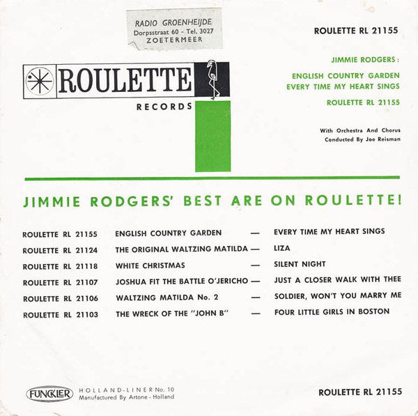 Jimmie Rodgers (2) : English Country Garden (7")