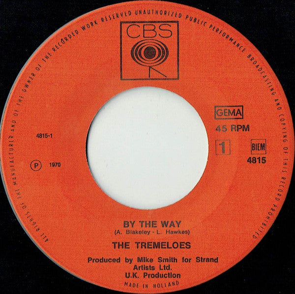 The Tremeloes : By The Way (7", Single)