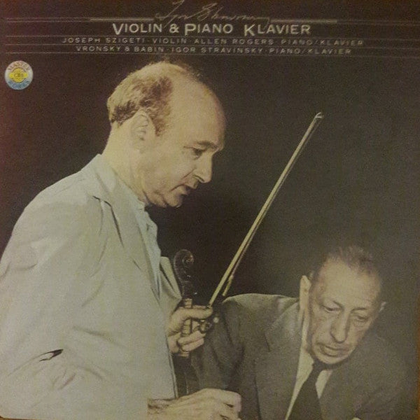 Igor Stravinsky : Violin & Piano Klavier / Piano Klavier Solo & Duo (2xLP, Comp, RE)